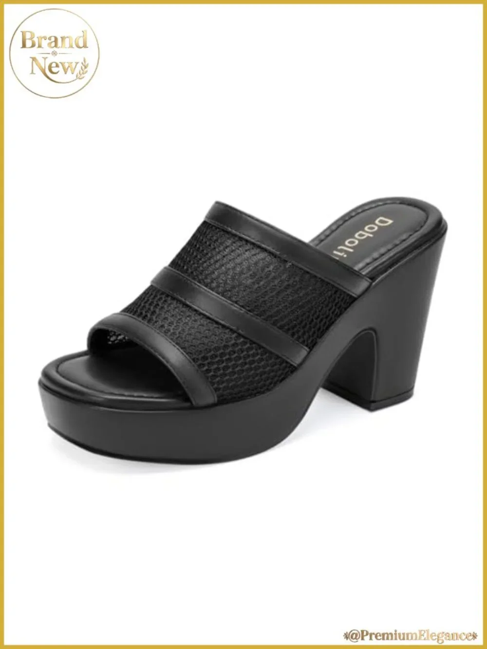 Open Toe Mesh Platform Wedge Mule Sandals Slip On Women